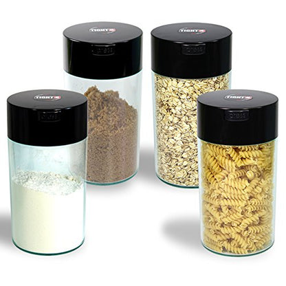 Tightvac - 3oz to 12 Ounce - Patented Airtight Container | Multi-use Vacuum Container Works as Smell Proof Containers for Herbs and Dry Goods. Green Black - color: Green Cap & Black Body