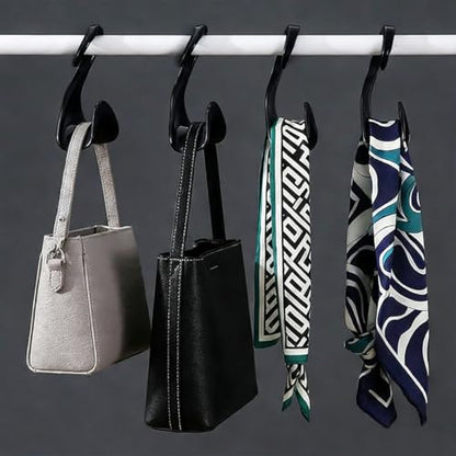 10 Pcs Purse Hanger Hook Purse Organizer Insert Hanger Holder Handbags Backpacks Arch Hook for Closet Home Storage(Black) - size: Black(10pcs)
