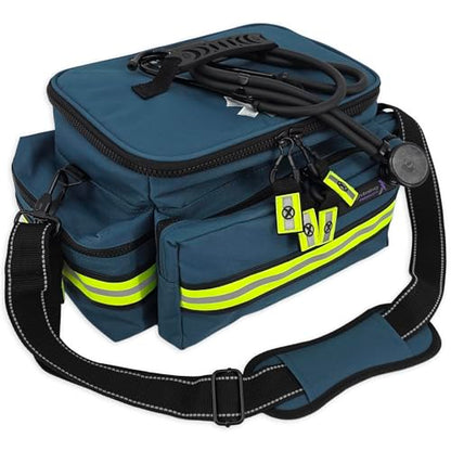 Lightning X Products Lightning X Mid-Sized First Responder EMT Bag | LXMB25 Fully Stocked w/ 240+ Aid, EMS & Trauma Supplies - Blue - color: Blue