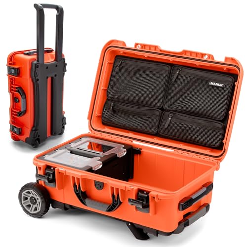 NANUK Trail 30 – 28.5L (7.5-Gallon) Waterproof Storage Box – Wheeled and Modular Cargo Case for Camping, Fishing, Hunting & Outdoor Storage - Dustproof and Impact Resistant (22" x 14" x 9") – Orange - color: Orange, size: Trail 30 (7.5-Gallon)