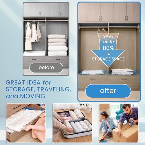 15 Vacuum Seal Bags with Portable VACUUM (as Electric Pump) for Clothing - Space Saver Vacuum Storage Packing Bags Sealed for Clothes in Large, Jumbo etc. Size - size: 15 Combo-VACUUM