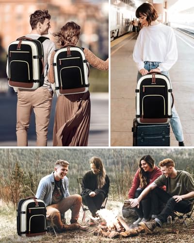 LOVEVOOK Carry On Backpack, 50L Large Travel Backpack For Airplanes, TSA Personal Item Travel Bag, Waterproof Daypack Fits 18 Inch Laptop, Business Weekender Overnight with 3 Packing Cubes, Black Grey - color: Black-grey, size: 50l-18 Inch-4pcs