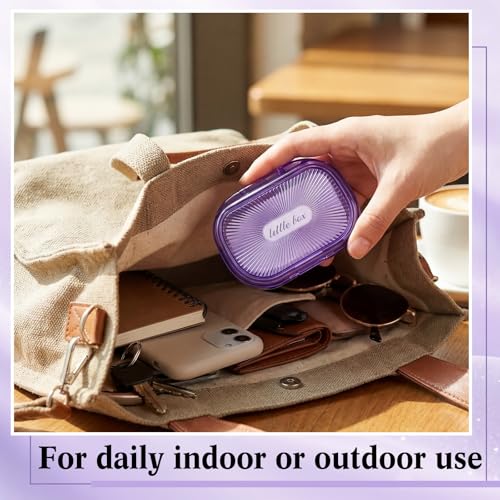 Kigley 4 Pcs Hair Tie Container Small Portable Travel Cotton Swab Holder Dispenser with Lid Plastic Box Storage Containers for Small Items, 3.94 x 2.76 Inch (Purple) - color: Purple