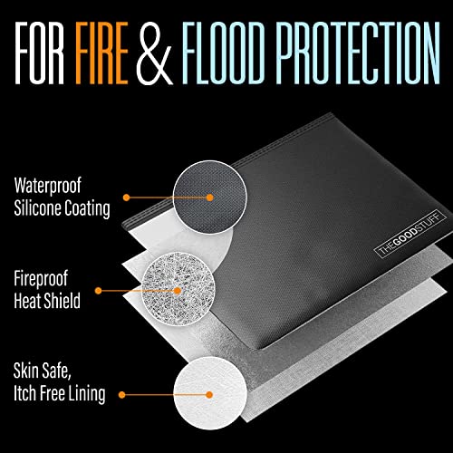 Fireproof Money Bag for Cash (10" x 13") – Waterproof Document Holder with Zipper, Protects Important Papers, Passports & Valuables from Fire & Water – Secure Storage for Home, Office & Travel - style: Cash Bag