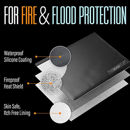 Fireproof Money Bag for Cash (10" x 13") – Waterproof Document Holder with Zipper, Protects Important Papers, Passports & Valuables from Fire & Water – Secure Storage for Home, Office & Travel - style: Cash Bag