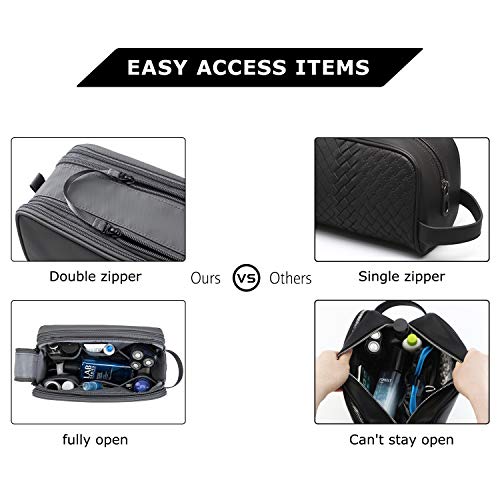 BAGSMART Toiletry Bag for Men, Travel Toiletry Organizer Dopp Kit Water-resistant Shaving Bag for Toiletries Accessories, Door Room Essentials,Grey-medium - color: Grey, size: Medium