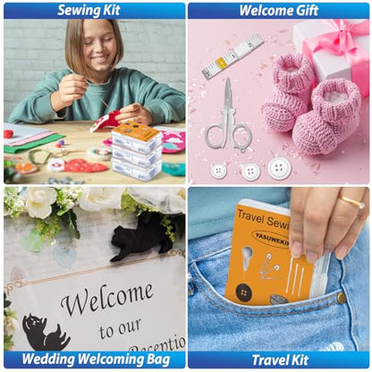 12 Pack Mini Travel Sewing Kits Bulk Small Emergency Sewing Kits Outdoor Survival Military Sewing Kits with Case for Wedding Operation Christmas Shoebox Stocking Stuffer Gift