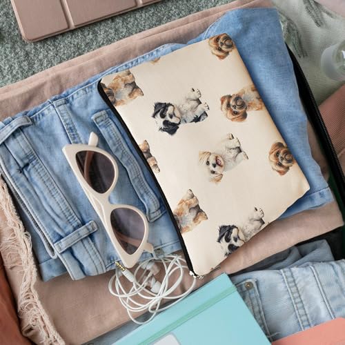 Shih Tzu Dog Makeup Bag, Shih Tzu Lovers Gifts Cosmetic Bag for Women, Dog Mom Lovers Owner Gifts for Women Christmas, Pet Lover Gift Zipper Travel Makeup Pouch for Purse - color: shih tzu
