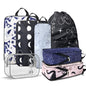 Boho Compression Packing Cubes Set (7 Piece) - Sun Moon Stars Travel Organizer Bags Travel Essential Bag for Clothes Shoes Cosmetics Toiletry - color: Black-11