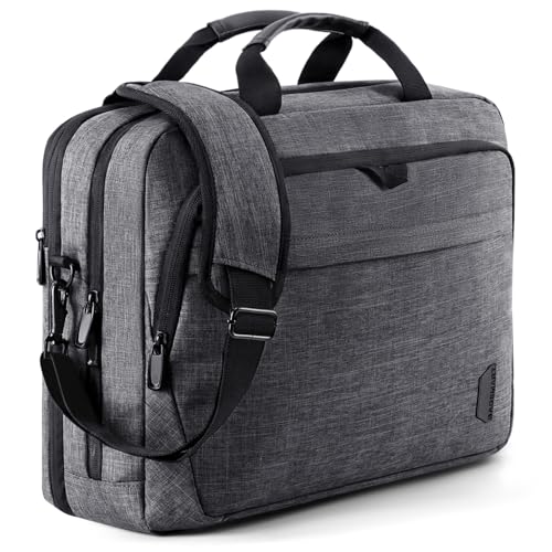 BAGSMART 17.3 Inch Laptop Bag, Expandable Computer Bag Laptop Briefcase Men Women,Laptop Shoulder Bag,Work Bag Business Travel Office, Dark Grey - color: Dark Grey-17.3 Inch