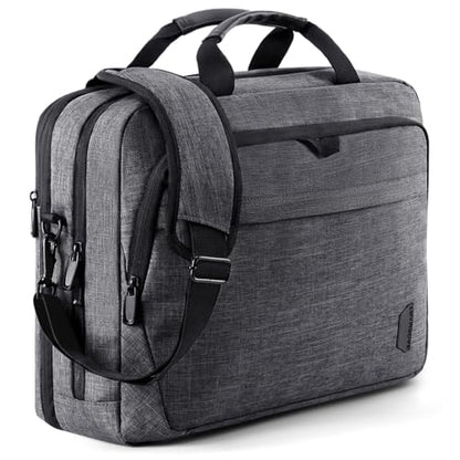 BAGSMART 17.3 Inch Laptop Bag, Expandable Computer Bag Laptop Briefcase Men Women,Laptop Shoulder Bag,Work Bag Business Travel Office, Dark Grey - color: Dark Grey-17.3 Inch