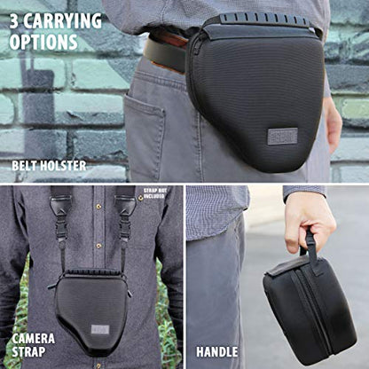 USA Gear Hard Shell Camera Case for DSLR & Mirrorless Cameras, Compatible with Canon, Nikon, Sony & Fujifilm - Fits EOS R100, Rebel T7 / 2000D, Nikon Z30, Sony A7III / A7 IV, Fujifilm X-T5 / X-T50 - color: Hard Case - Black