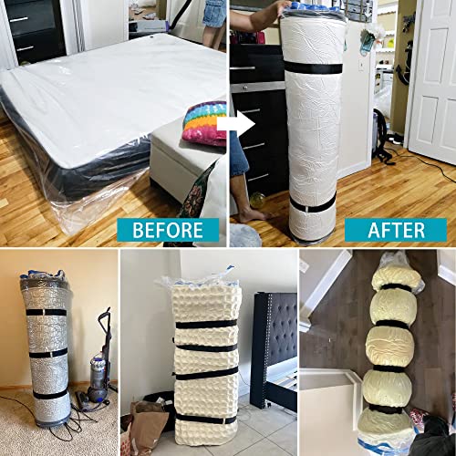 Queen Size Mattress Vacuum Bag for Memory Foam/Latex Mattress Upto 14 Inch, Moving Shipping and Storage, Waterproof and Airtight with 4 Adjustable Straps - size: QUEEN / FULL