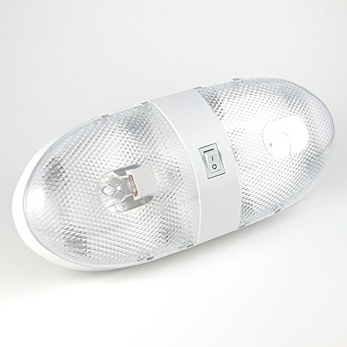 Lumitronics RV Double Ceiling Dome Light, Interior Lighting for Camper Trailer - On/Off Switch, Removable Lenses - size: Double