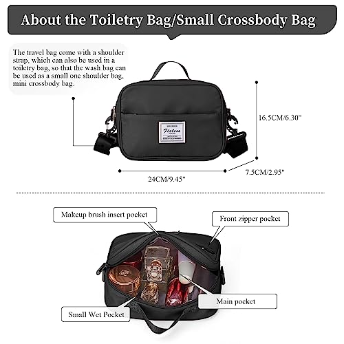 Weekender Bags for Women,Personal Item Travel Bag with Shoes Compartment,Overnight Travel Duffel Bag with Toiletry Bag,Medium - color: Black, size: Medium
