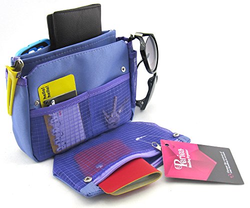 Periea ‘Tegan’ Small Handbag Organizer Insert or Make-up Bag – 5 Colors Available (Purple) - color: Purple