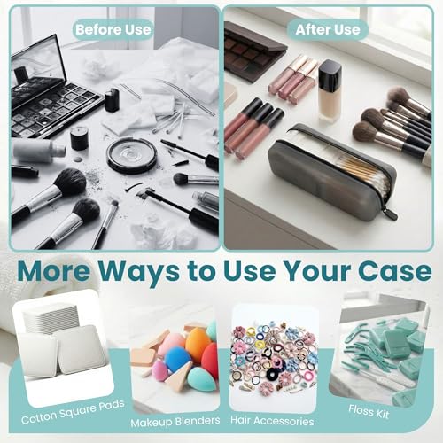Cotton Pad Swab Travel Case, 2-in-1 Waterproof Organizer, VISFRESH (Black) - color: Black