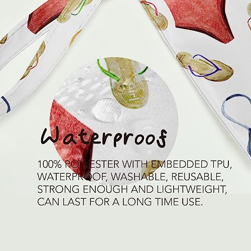 Fokongna Travel Makeup Bag - Wet Dry Bag for Swimsuit, Beach Pool Diapers, Dirty Yoga Gym Clothes - Zipper Pouch for Women, Sister, Friends - Ocean Sea Shells Beach Starfish - color: Swimsuit Flip Flops