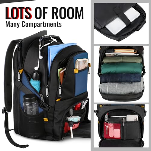 YOREPEK Large Backpack for Men, Extra Large Laptop Backpacks for Men Women, Water Resistant Travel Backpack Airline Approved Business Work Bag Fits 17 Inch Computer, Black - color: Roy Blue, size: 17 Inch