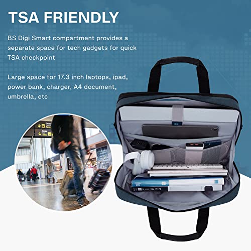 BAGSMART 17.3 Inch Laptop Bag, Expandable Computer Briefcase Men Women,Laptop Shoulder Bag,Work Bag Business Travel Office, Dark Blue - color: Dark Blue-17.3 Inch