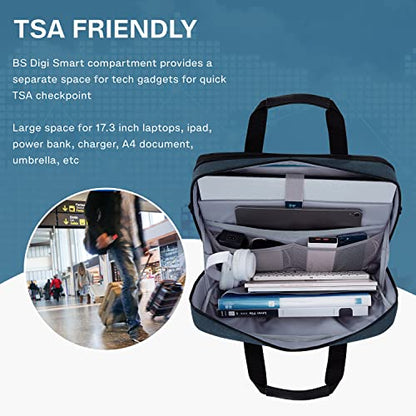 BAGSMART 17.3 Inch Laptop Bag, Expandable Computer Briefcase Men Women,Laptop Shoulder Bag,Work Bag Business Travel Office, Dark Blue - color: Dark Blue-17.3 Inch