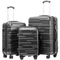 Coolife Hardside Luggage 3 Piece Set with TSA Lock, Spinner Wheels, Telescopic Handle, Lightweight Travel Suitcases (Grey, 3 piece set) - color: Grey, size: 3 Piece Set