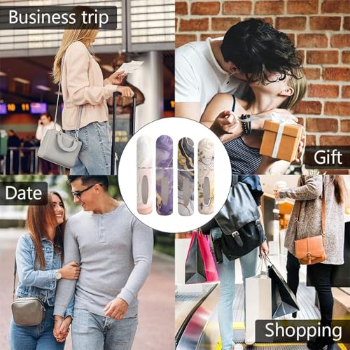 Refillable Perfume Atomizer Travel Bottles– Portable Leakproof Mini Sprayer for Cologne & Essential Oils, Plastic Empty Perfume Bottles with Unique Patterns,2 Pcs Pack of 5 ml (Grey and purple marble) - color: Grey and purple marble
