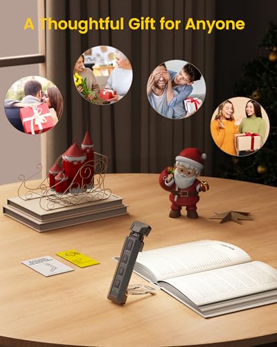 Glocusent Extendable Book Lights for Reading at Night, 5 Enhanced Brightness & 3 Colors with Sleep Aid & Timers, Clip on USB Rechargeable Reading Light for Books in Bed, Ideal Book Lovers Gifts - color: Gray