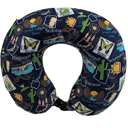 Wolf Essentials Adult Soft Memory Foam 12 x 13-inch Travel Neck Pillow, Compact, Perfect for Plane or Car, Arizona - style: Arizona
