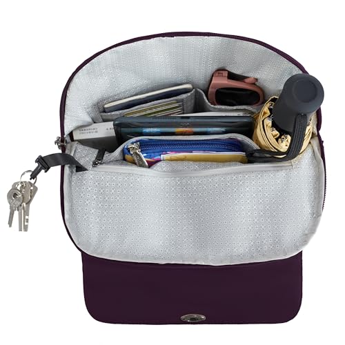 Travelon Anti-Theft Runways Compact Backpack - color: Plum