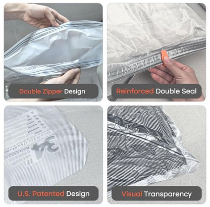 Vacbird Travel Vacuum Storage Bags, 8 Pack 29" Vacuum Seal Bags with Rechargeable Cordless Pump Compression Packing for Clothing Clothes Suitcase Luggage - size: 8 Pack Small