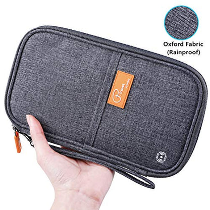 VanFn RFID Travel Passport Wallet, Family Passport Holder, Trip Document Organizer P.Travel Series - color: Pure Grey