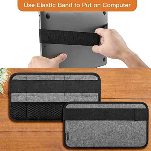 Portable Tech Organizer Attachable to Laptop for Electronics, Cables, Mouse, Power Bank, USB Adapter, Charger, Cellphone - Gray