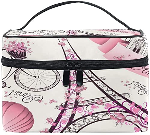 Travel Cosmetic Bag Paris Eiffel Tower Flower Toiletry Makeup Bag Pouch Tote Case Organizer Storage For Women - color: color6