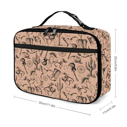 Western Cactus Lunch Bag Insulated Reusable Lunch Box Cooler Thermal Tote Bag For Teenage Boys Girls School Beach - color: Western Cactus