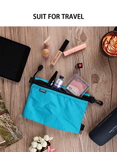 GOX Travel Toiletry Bag, Carry On Small Zipper Pouch, Cosmetic Kit Makeup, Digital Bag, Water Repellent Nylon (Turquoise) - color: Turquoise