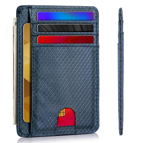 Artpaxy Slim Wallet for Men & Women, Minimalist Front Pocket Card Holder for Travel, RFID Blocking, Water Resistant Nylon Wallet for ID & Cash & Credit Card - color: Dark Gray