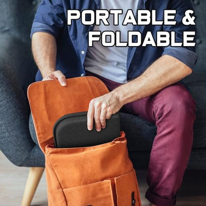 WISIMMALL Gel Seat Cushion Portable Travel Cushions, 16.5" x 12" Large Size Super Thick Foldable Chair Seat Cushion Lightweight for Car Office Chair Wheelchair, Pressure Sores Tailbone Pain Relief - size: L-Black