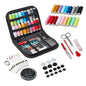 Amazon Basics Portable Travel Sewing Kit for Adults, Includes Threads, Needles, Scissors, Buttons, Thimbles, Measuring Tape, Threader, Seam Ripper and Safety Pins, Black