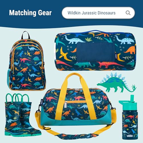 Wildkin Kids Two Compartment Insulated Lunch Bag – Keeps Food Hot or Cold, Easy-Clean Lining, Leak-Resistant & BPA-Free – Boys & Girls, Ideal for School, Travel & Daycare – Jurassic Dinosaurs - color: Jurassic Dinosaurs