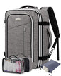 Travel Carry On 17.5" Laptop Expandable Backpack for Men Women, Personal Item Bag Waterproof Airline Approved with USB Charging Hole 3 Packing Cubes, Large Weekender Daypack Business Luggage Suitcase - color: Grey, size: Expandable