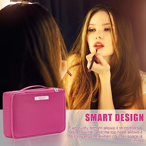 Queboom Travel Makeup Bag Cosmetic Bag Makeup Bag Toiletry bag for women and men (Rosy) - color: Rosy
