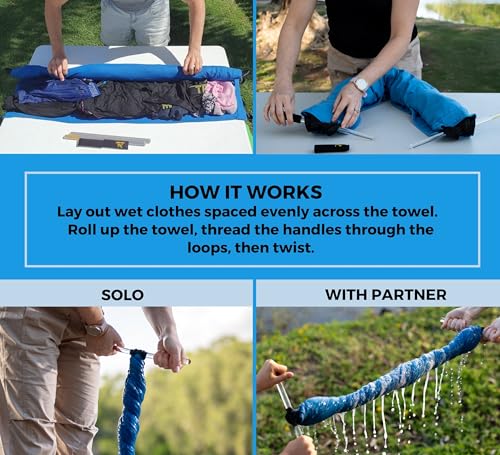Ultra-Light Clothes Wringer – Manual Water Remover for Hand Washed Clothes, Speeds Up Air Drying for Camping, Caravan & Off-Grid Travel