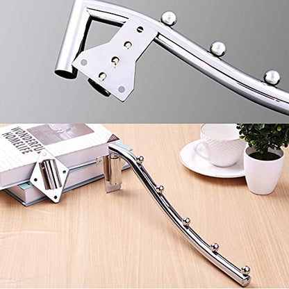Retractable Clothes Hanger Rack Wall Mount, 5 Holes Folding Clothes Rack Space Saving, Stainless Steel Heavy Duty Folding Wall Mounted Clothes Rack Clothes Drying Rack Coat Hook with Swing Arm, Silver - size: 5 HOOKS x 1