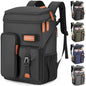 BAGPARKK Insulated Cooler Backpack,33/45 Cans Multifunctional Double Deck Leakproof Cooler Bag with Sternum Strap,Large Capacity Lightweight Travel Camping Beach Backpack - color: Black, size: 33Can