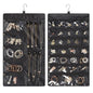 Zilink Hanging Jewelry Organizer for Closet with Zippers Double-Sided Jewelry Holder Organizer Dustproof Jewelry Organizer for Earrings, Necklaces, Rings, Bracelets, Black