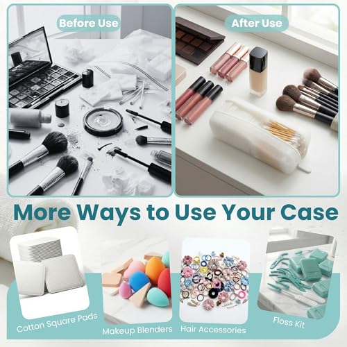 Cotton Pad Swab Travel Case, 2-in-1 Waterproof Organizer, VISFRESH (Clear) - color: Clear
