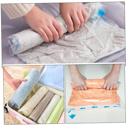ARTIBETTER 10pcs Vacuum Compression Storage Bags Set for Clothing and Jackets, Multi-size (35x50cm, 40x50cm, 40x60cm, 50x70cm) Roll-up Space Saver Packing Organizer for Travel and Home Use