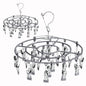 PHYDELU 2PCS Drying Rack Clothing with 24 Clips，Sock Hanger for Drying，Hanging Clothes Dryer Underwear Hangers Racks Laundry Socks Panty Wet Bra Lingerie Baby Delicates Foldable Small Indoor Metal - color: Gray (24 Clips) (2pcs)