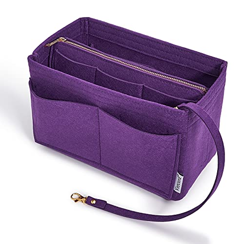 Vercord Felt Organizer Insert For Purse Handbag Tote Bag In Bag Inside Shaper Divider Neo Purple Medium - color: A Purple, size: Medium